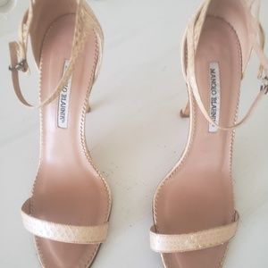 BEAUTIFUL NEUTRAL SNAKESKIN MANOLOS SIZE 39